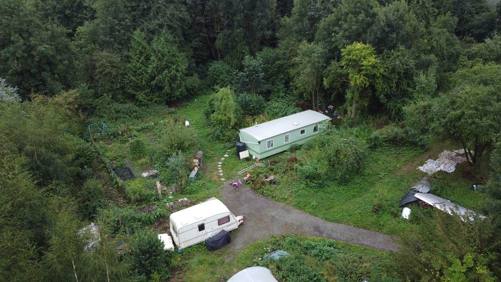 Drone shot of caravans